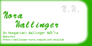 nora wallinger business card